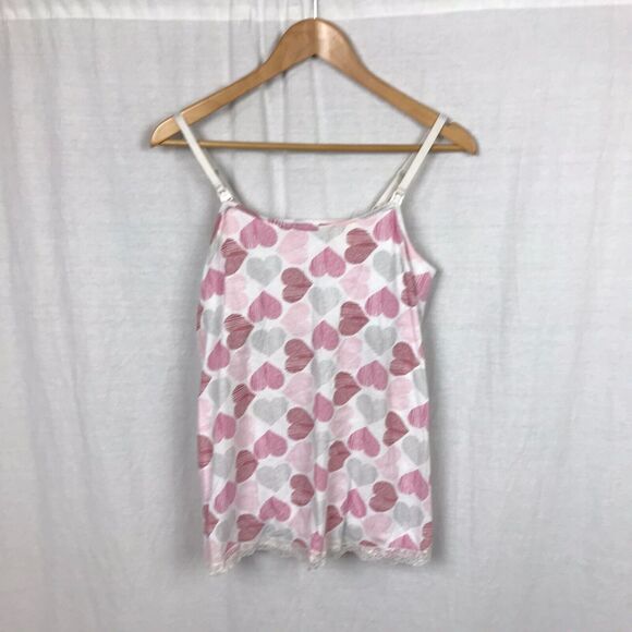 Motherhood Maternity Women's Small Spaghetti Strap Cami Tank Top Heart Print - Picture 1 of 6